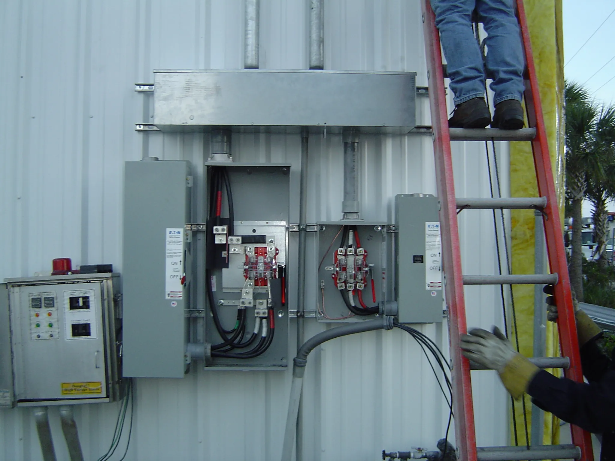 Electrical equipment installation in progress